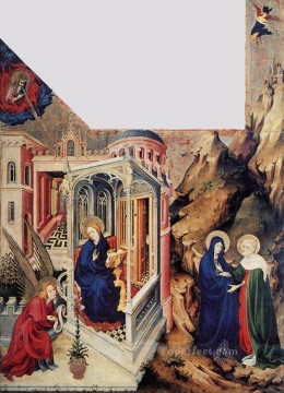 Melchor Broederlam Painting - La Anunciación y la Visitación Melchior Broederlam